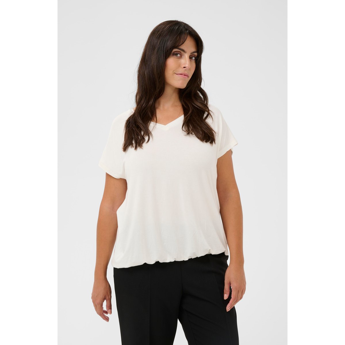 T-shirt à manches courtes blanc chalk, KAFFE CURVE