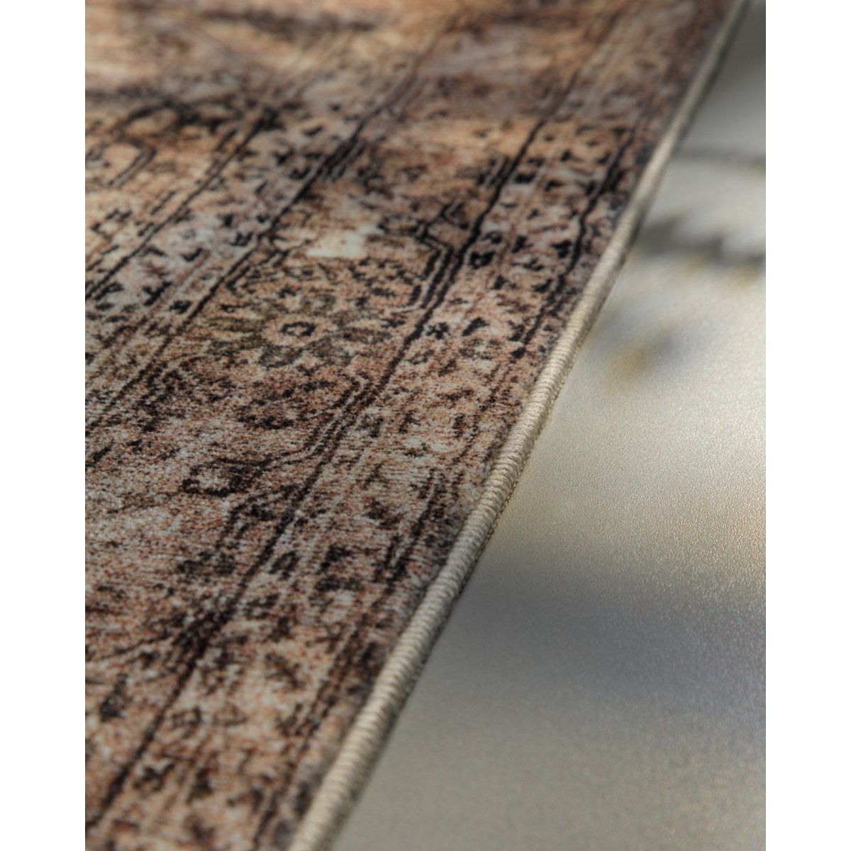 Tapis de bain WECONhome Ralph, design vintage oriental, dos TPE antidérapant, lavable 30 °C, OEKO-TEX® certifié (55 x 65 cm, beige gris) , Ralph beige gris, WECON HOME