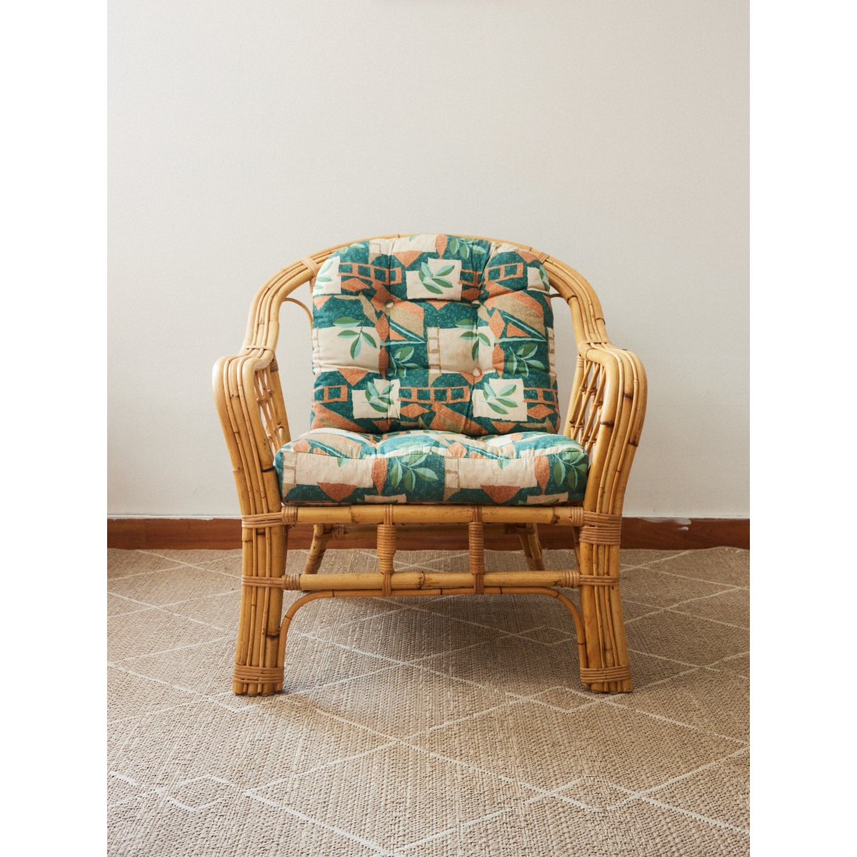 Fauteuil en rotin Ernest N°1024 - Bon état bois clair, DEBONGOUT