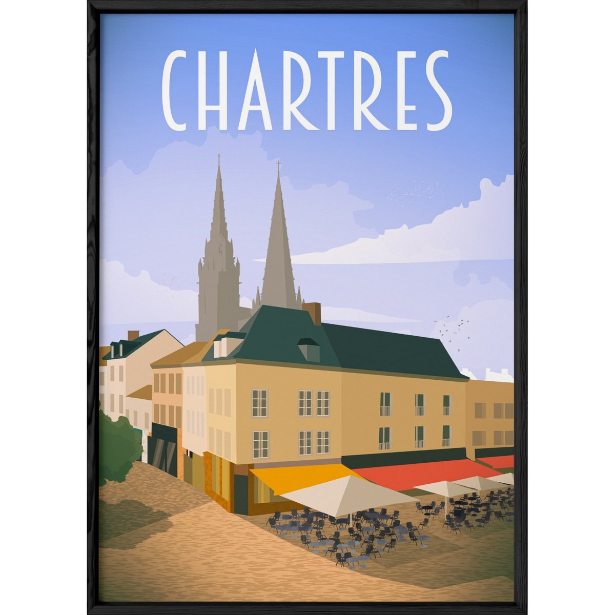 Affiche ville Chartres blanc, L'AFFICHERIE