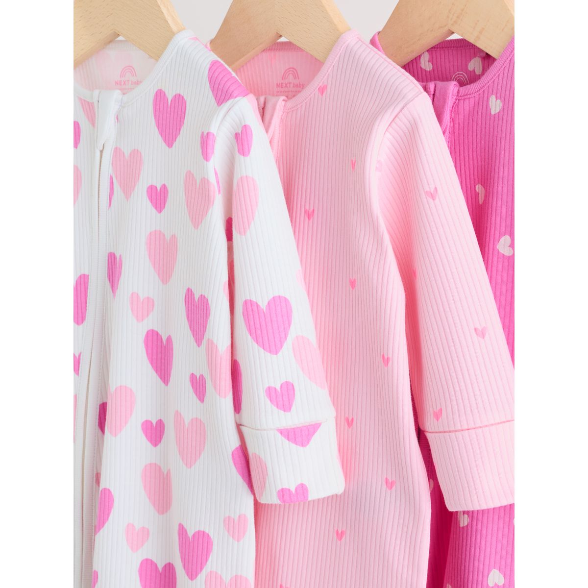 Dors-bien à zip double sens bébé, lot de 3 rose, NEXT