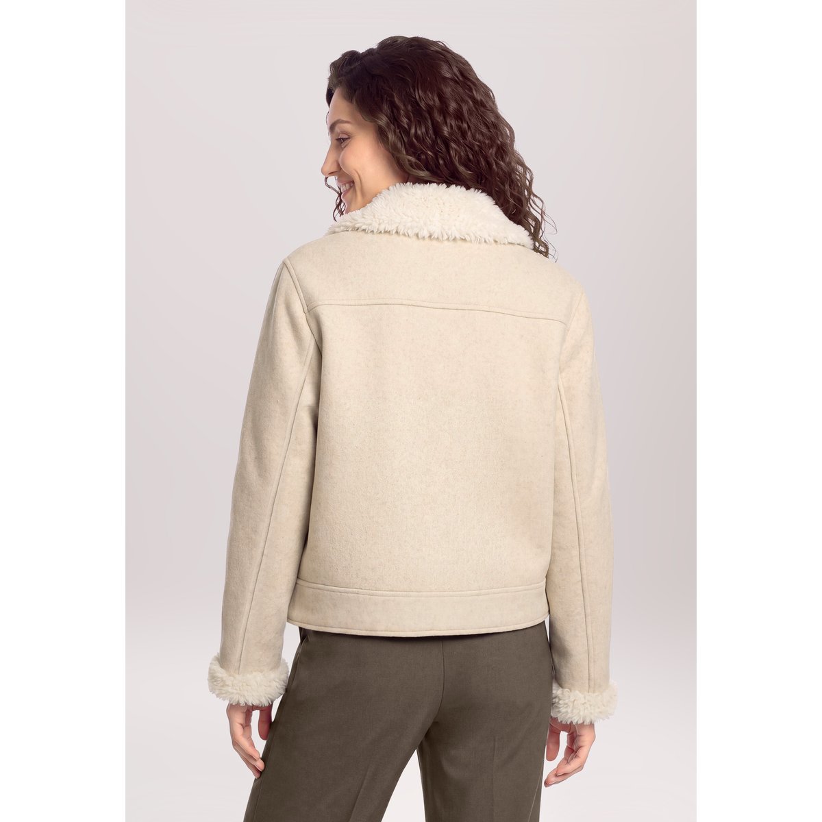 Veste casual à col taupe, CARTOON