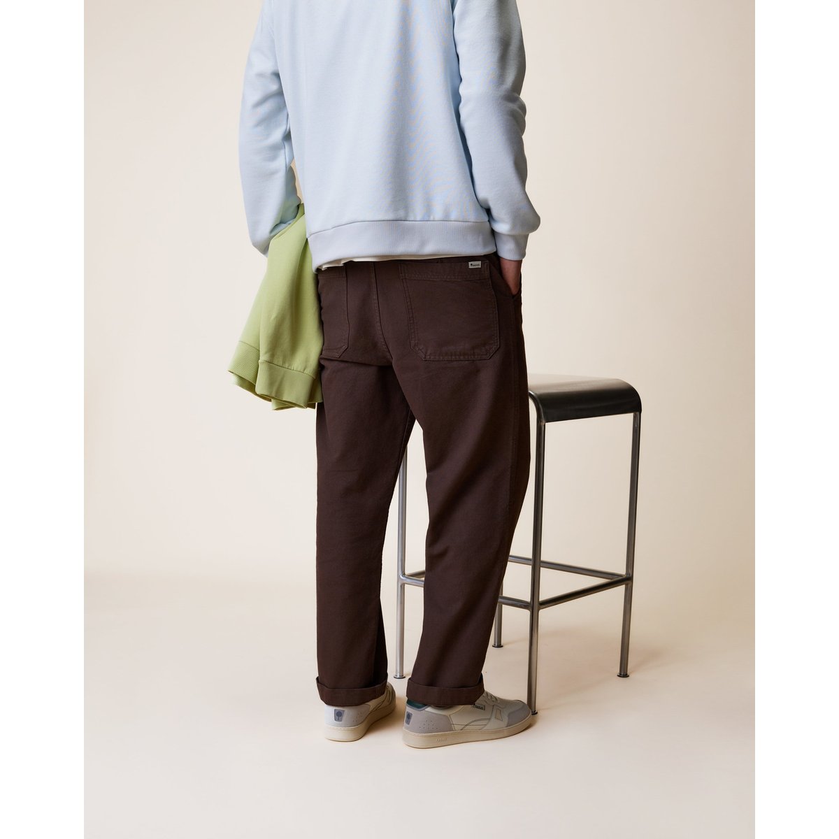 Chino en toile canvas chocolat, FAGUO