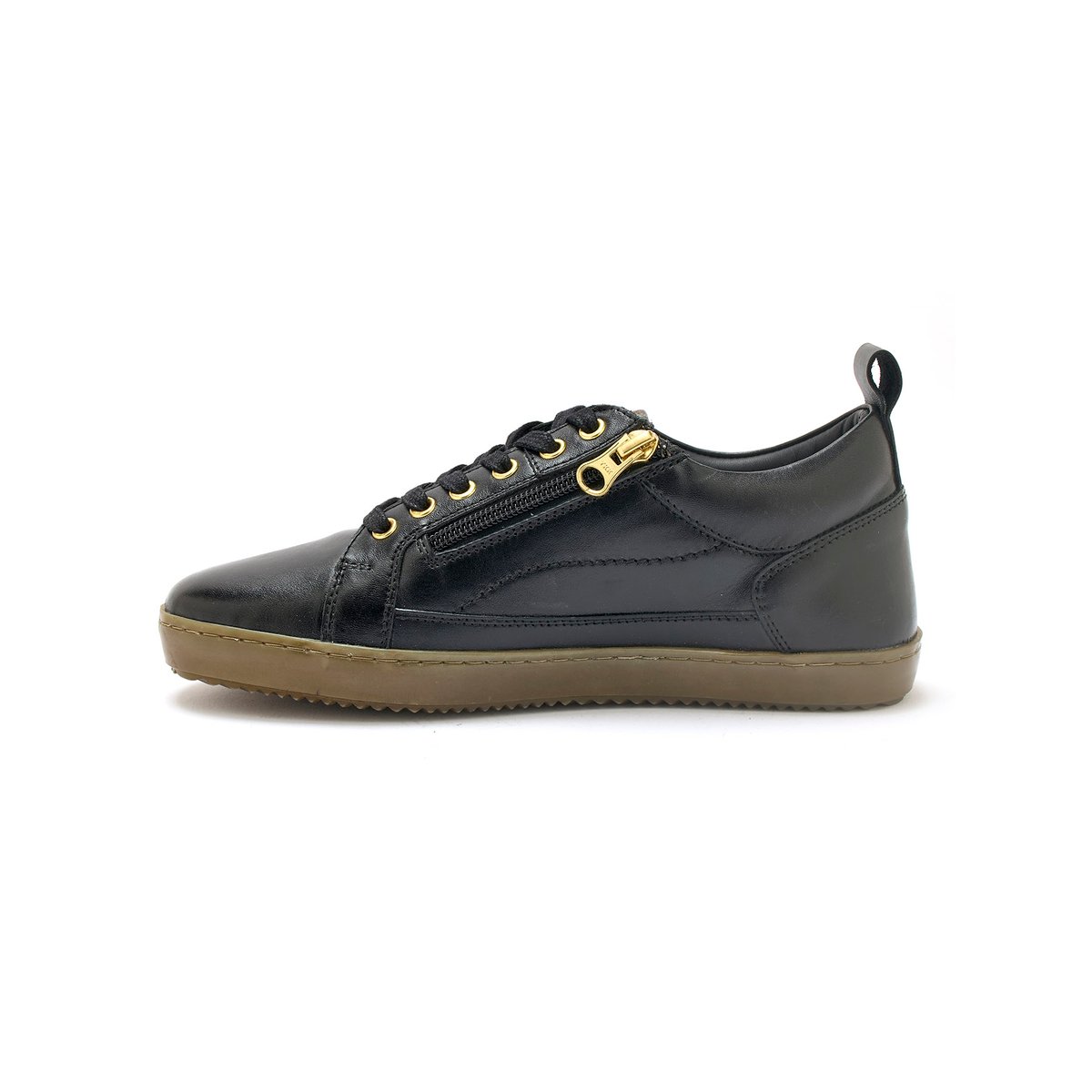 Sneakers basses zippés avec lacets noir, PEDICONFORT