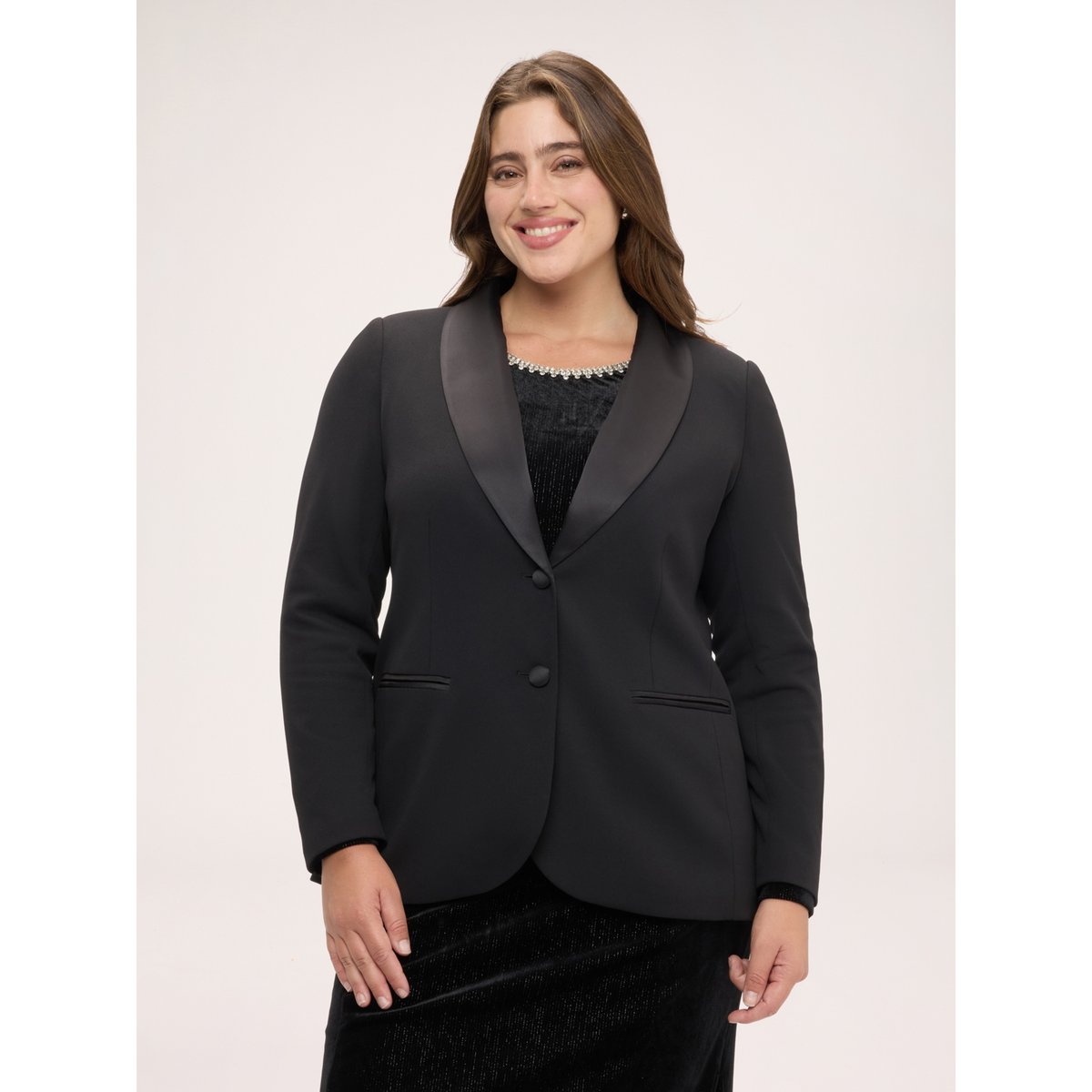 Blazer à revers noir, FIORELLA RUBINO