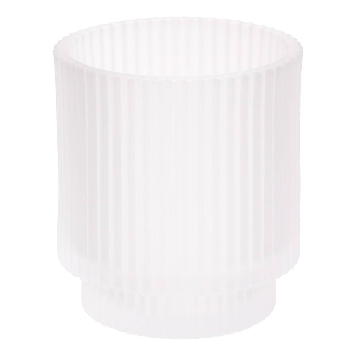 Porte-brosse à dents rond en verre SOLIS blanc, 5FIVE SIMPLY SMART