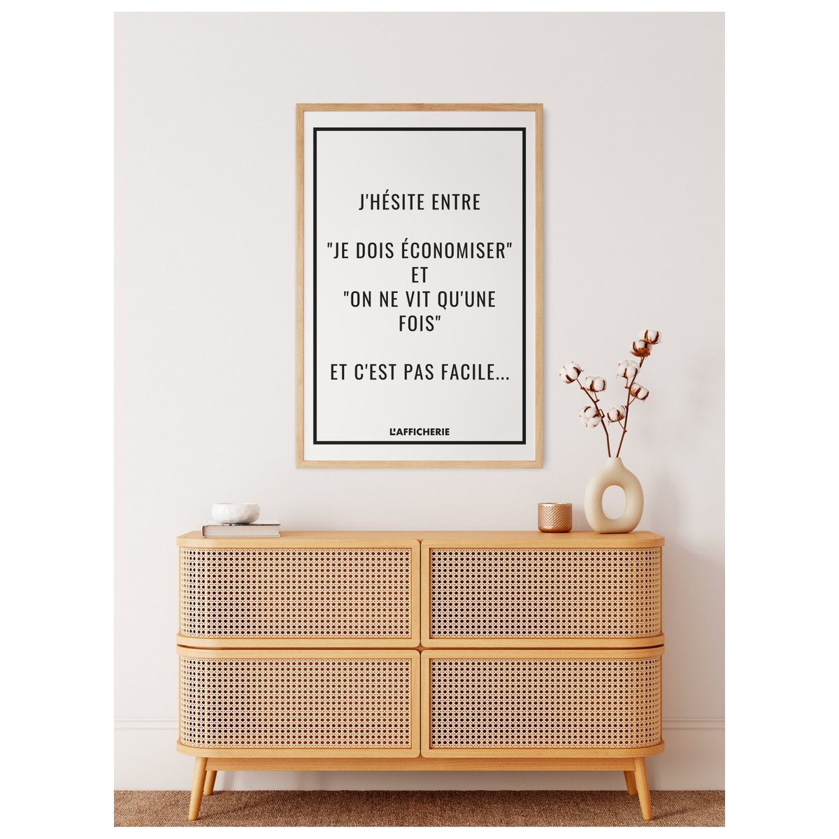 Affiche 'J'hésite entre...' blanc, L'AFFICHERIE