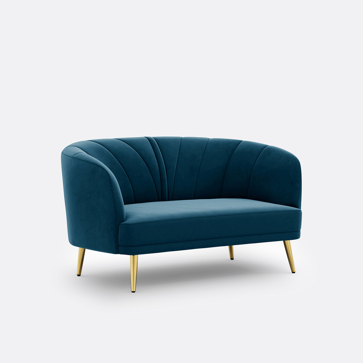 Banquette velours 2/3 places, Leone bleu de prusse, LA REDOUTE INTERIEURS