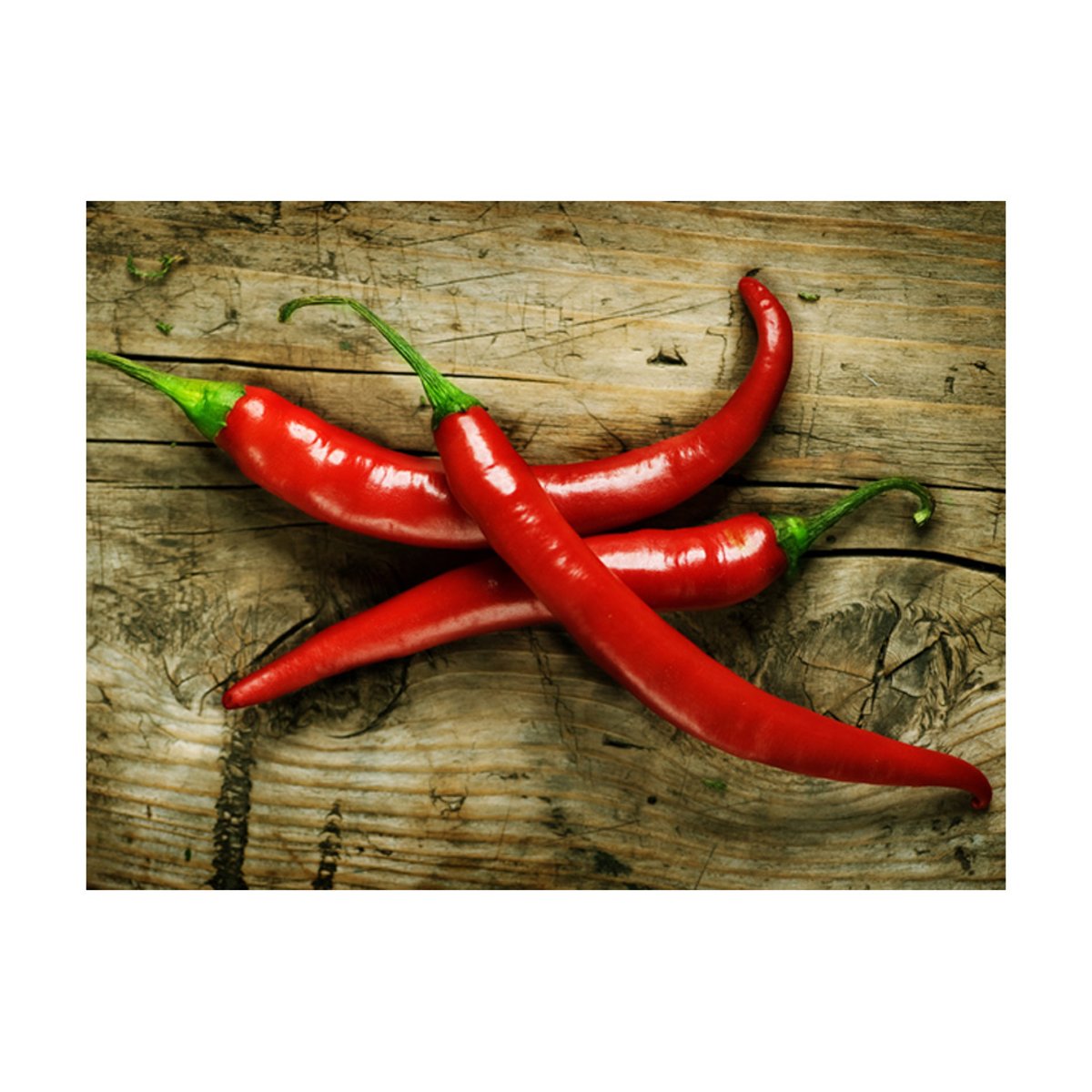 Papier peint intissé panoramique Motifs de cuisine Spicy chili peppers vert, EDEN