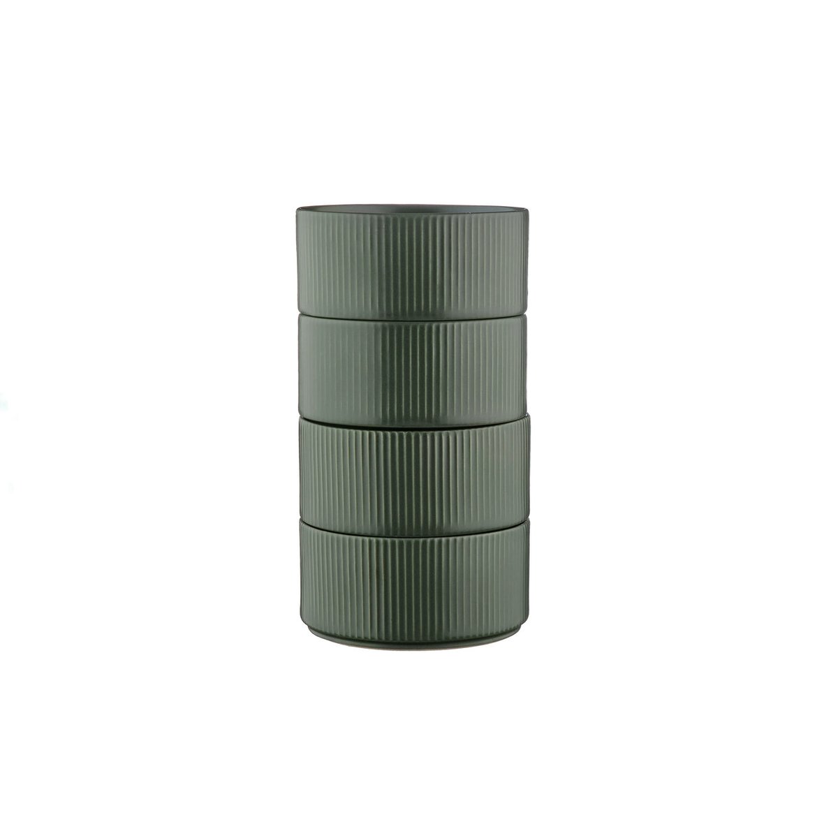 Lot de 4 petits bols en grès, SCANDI vert olive, BJORN