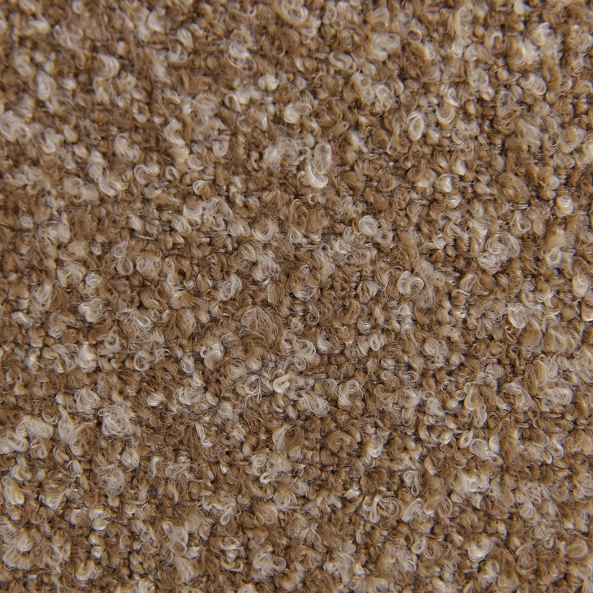 Fauteuil pivotant en tissu bouclette MONZA marron, HABITAT