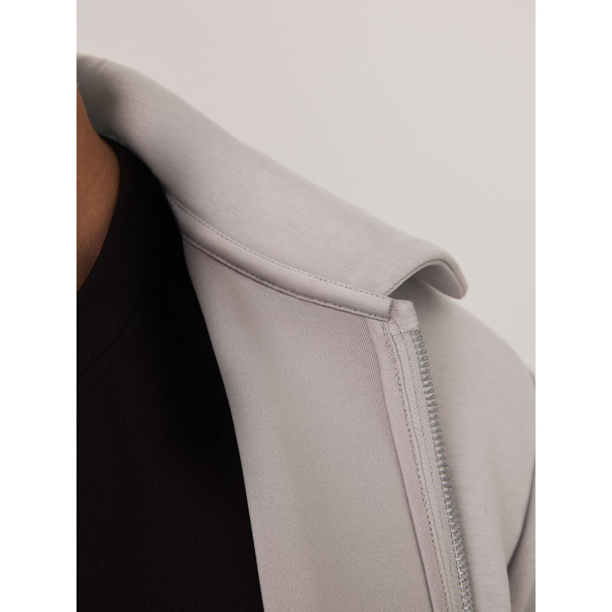 Veste-chemise zippée en néoprène doux gris glacé, NEXT