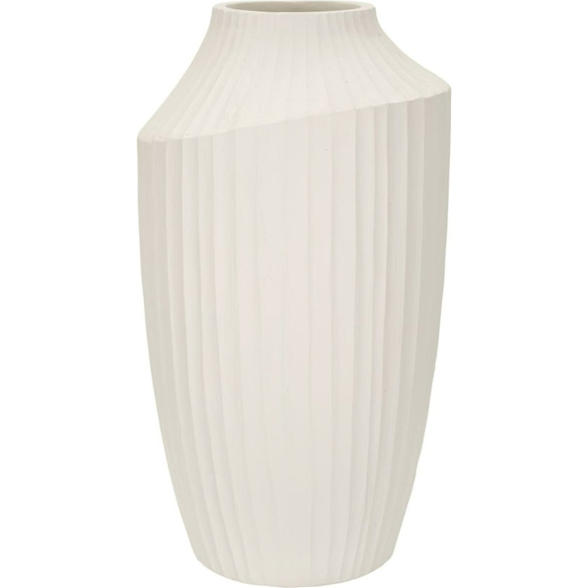 Vase sculptural côtelé effet relief MODERN crème, RECOLLECTION