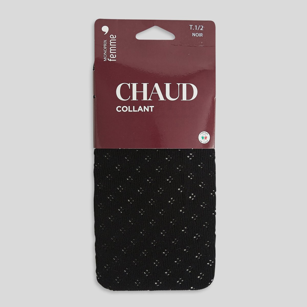 Collants chauds à motifs noir, MONOPRIX