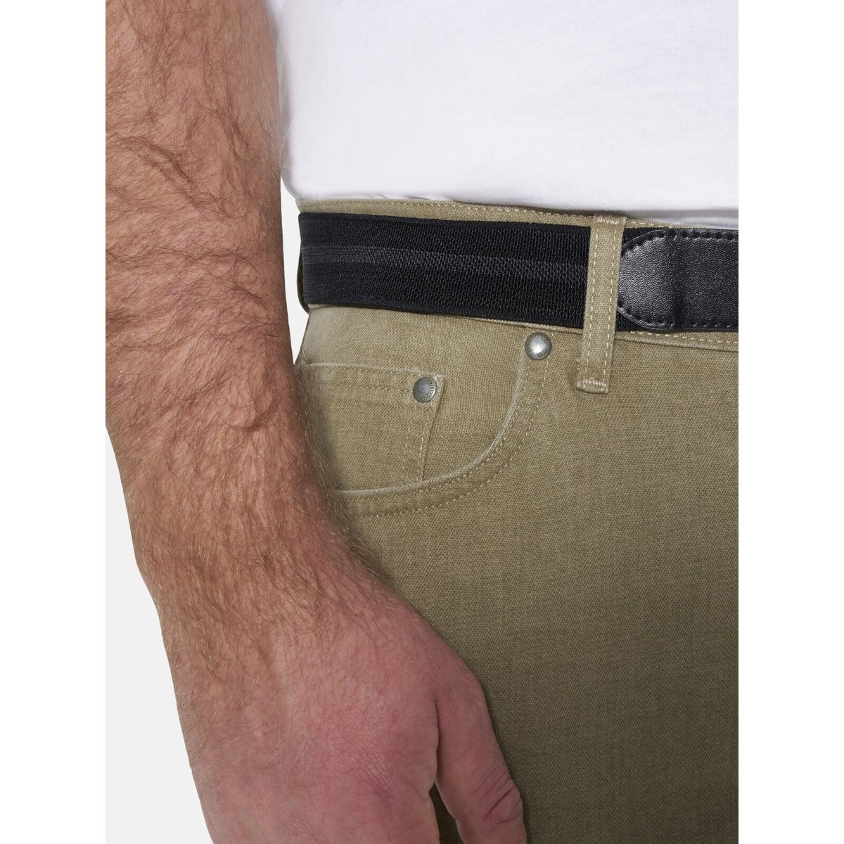 Pantalon taille basse HAUNE olive, JAN VANDERSTORM