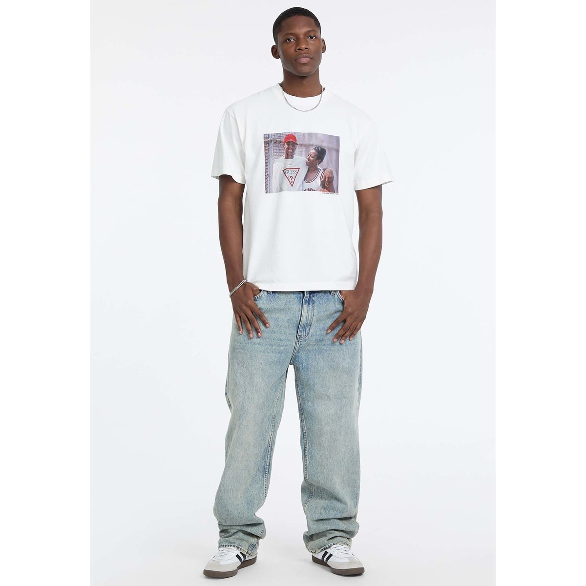 T-Shirt Imprimé Allen Iverson blanc, GUESS JEANS