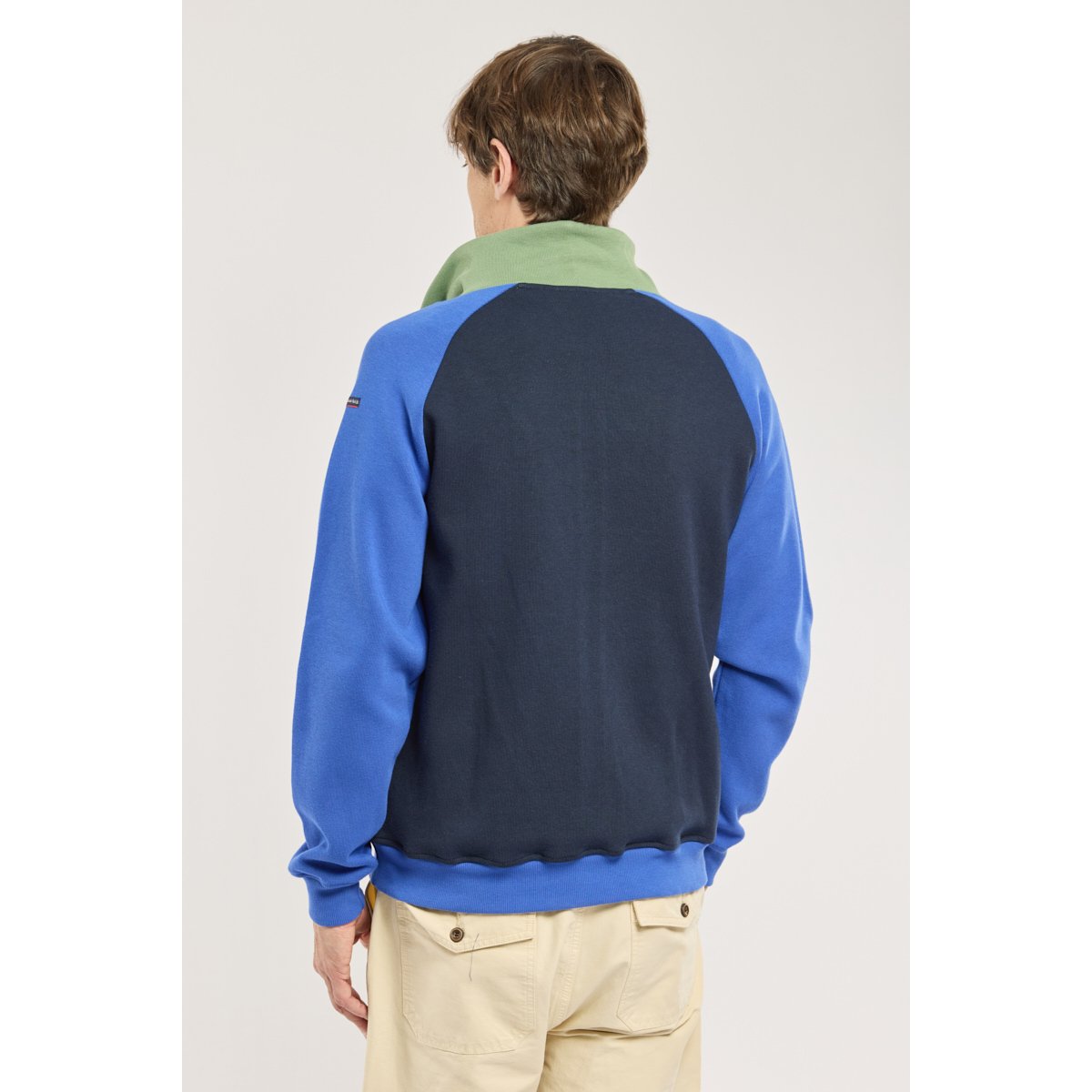 Sweat zippé en coton BDM marine deep/etoile/amazone, ARMOR-LUX
