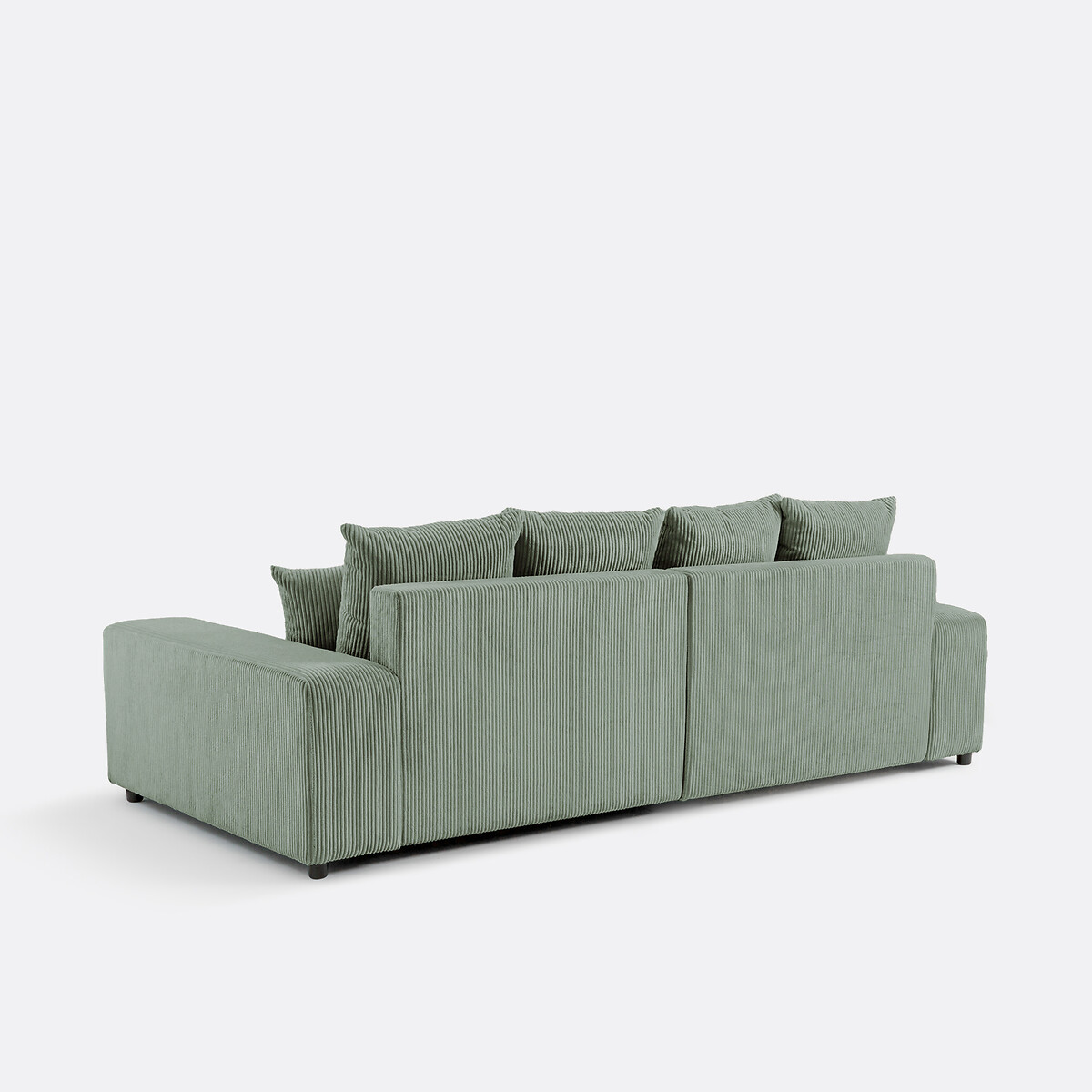 Canapé d'angle réversible convertible avec coffre velours moyennes côtes, LOMI céladon, LA REDOUTE INTERIEURS