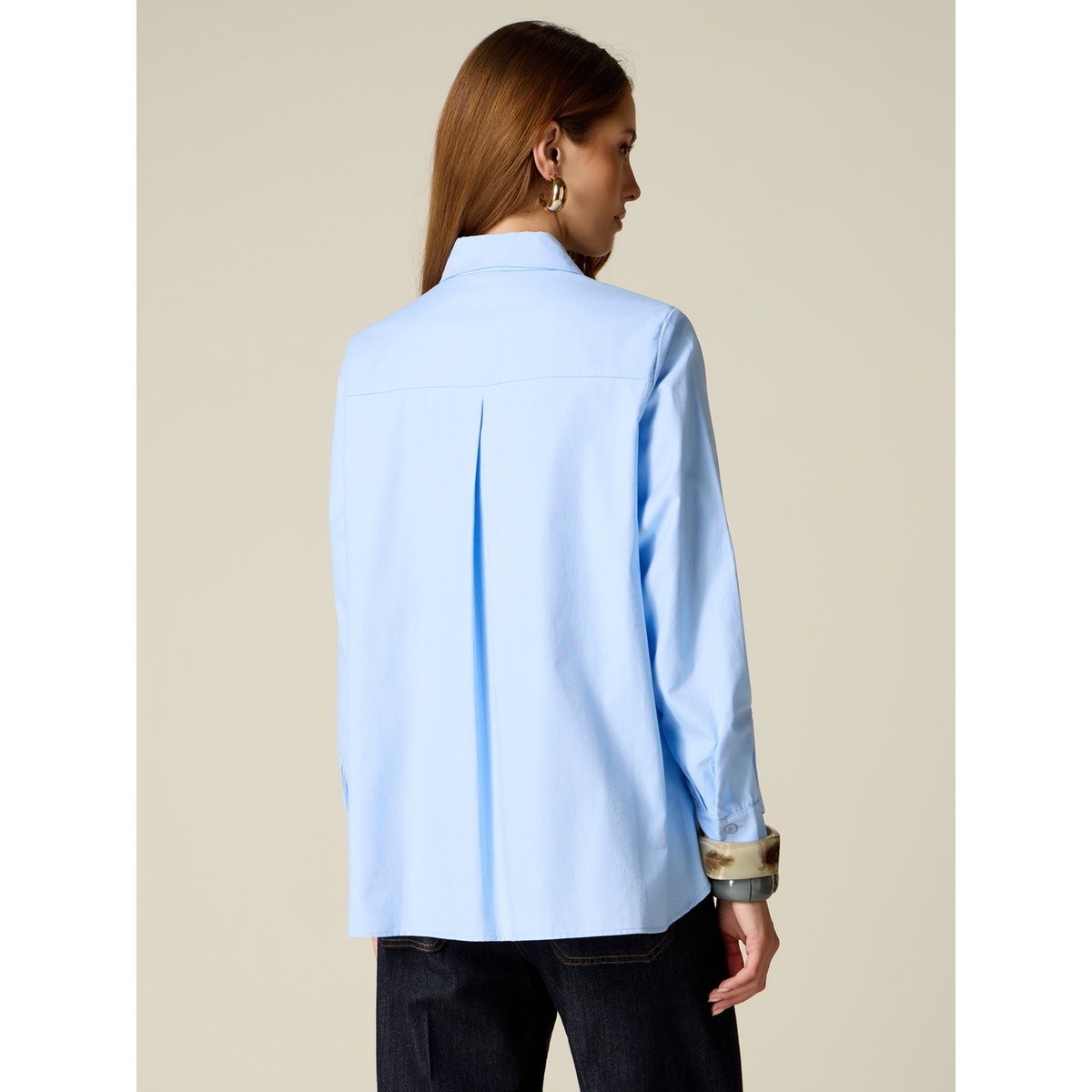 Chemise oversize avec strass crystal light - blue, OLTRE