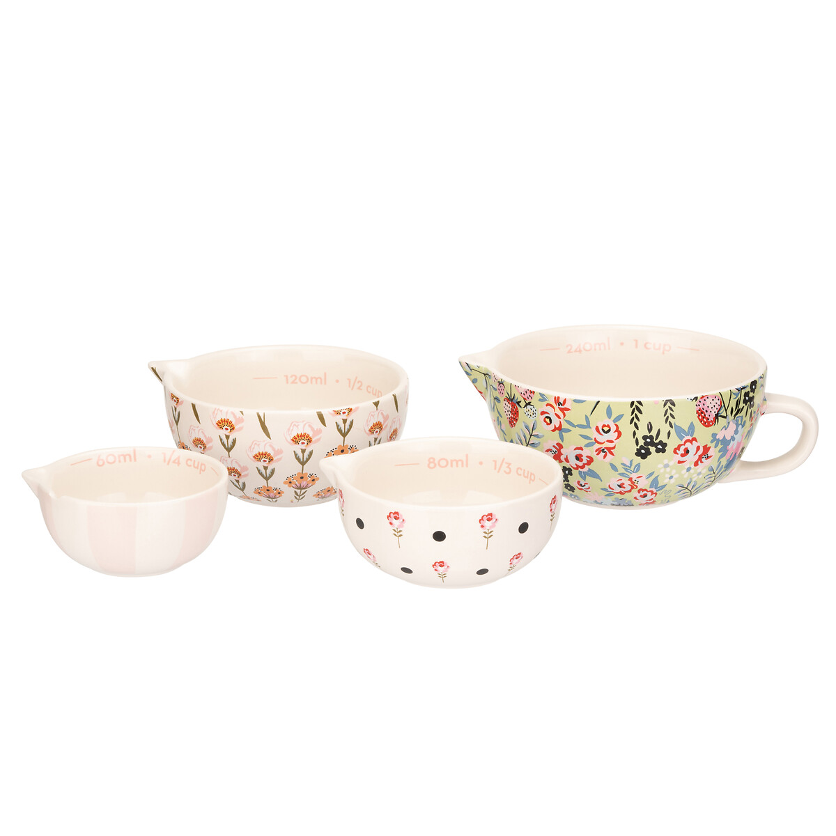 Set of 4 Painted Table Ceramic Measuring Cups multi-coloured, CATH KIDSTON