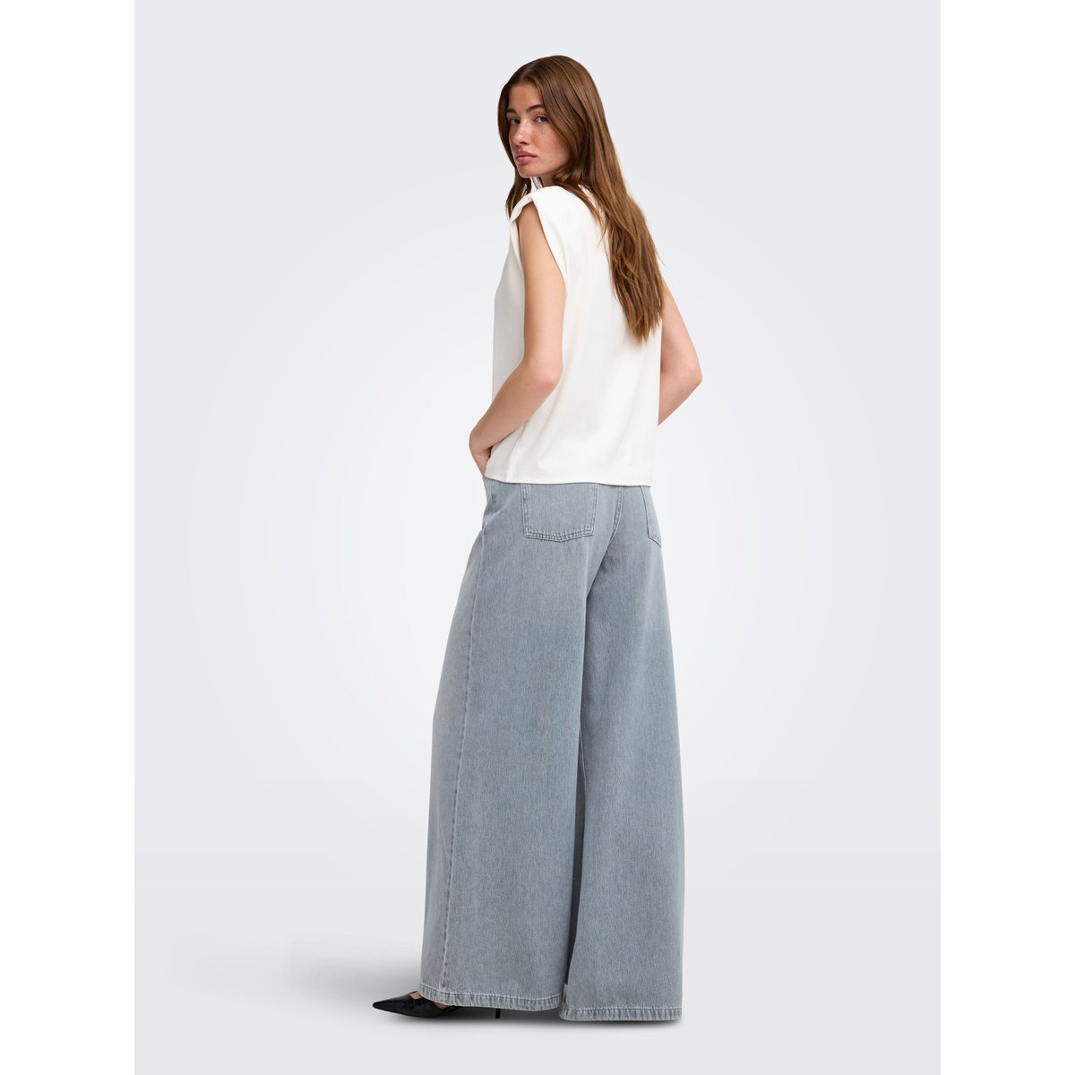 Jean À Jambe Large special blue grey denim, ONLY
