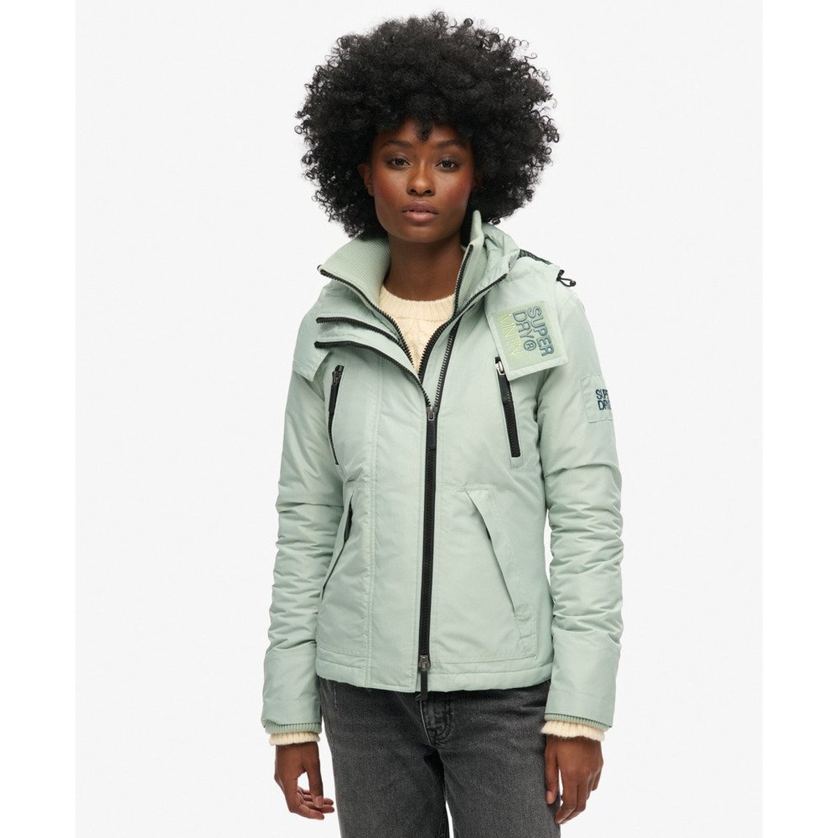 Veste à capuche Mountain Windbreaker vert d'eau, SUPERDRY