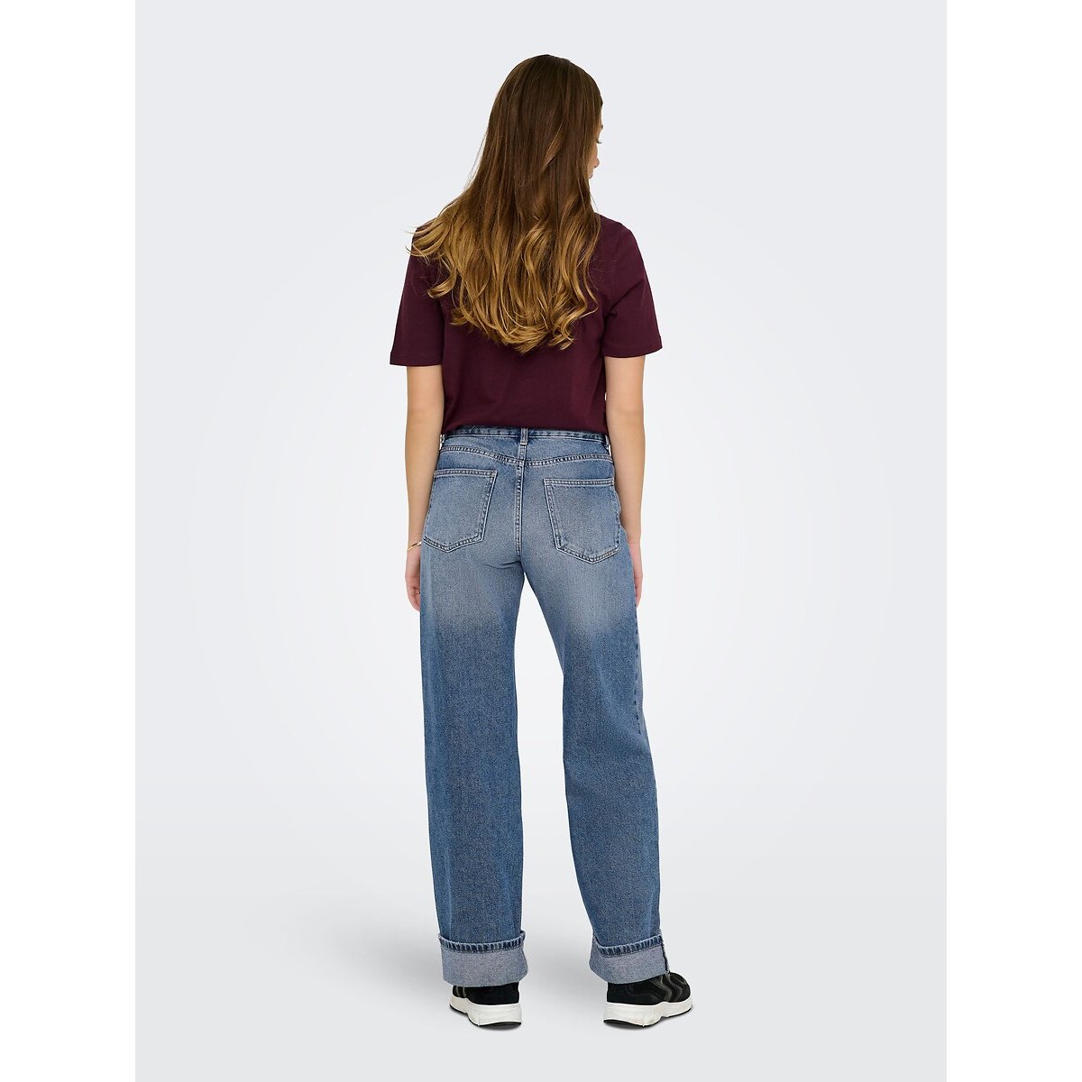 Jean large avec rebords medium blue, ONLY