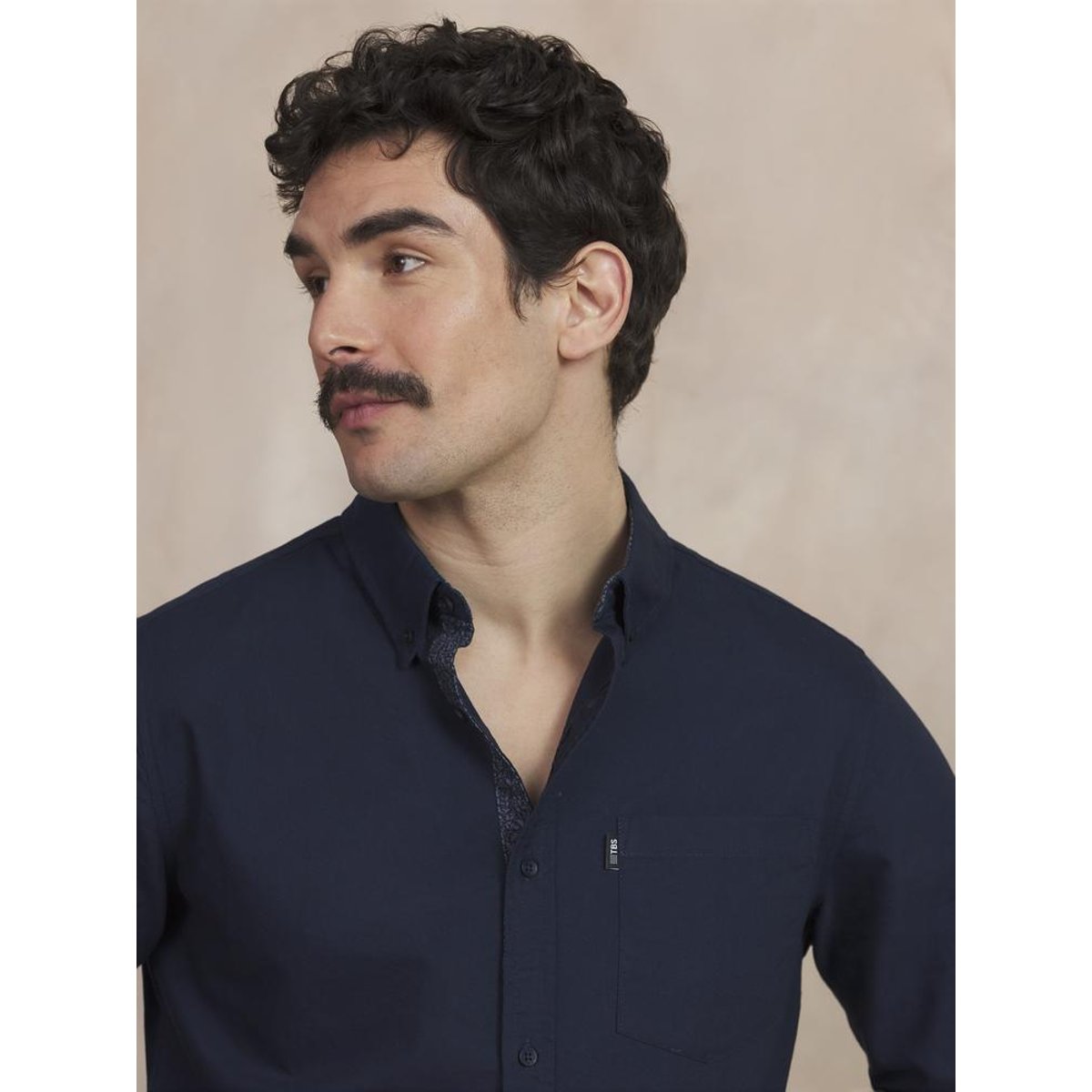 Chemise manches longues LYKUSCHE marine, TBS