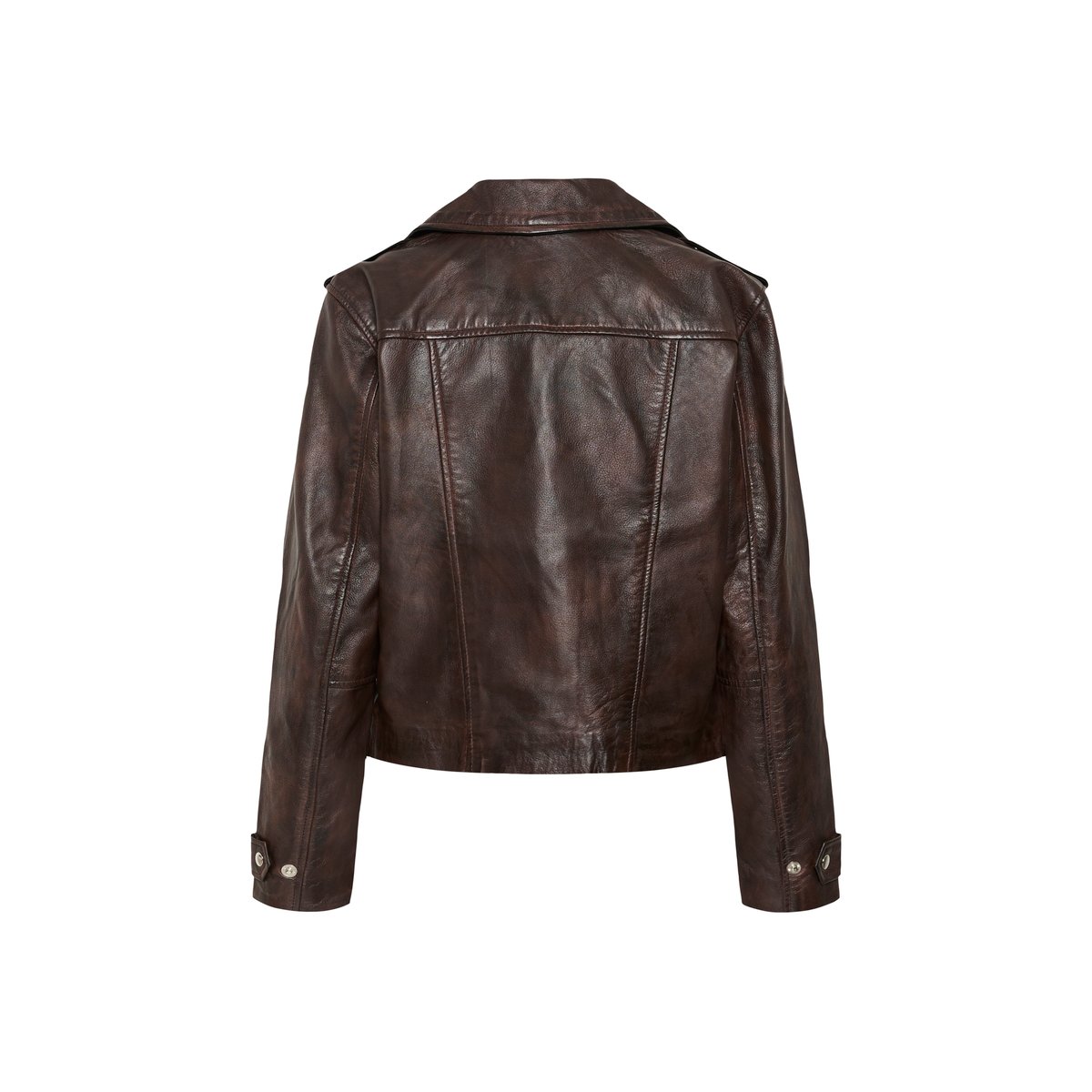Veste en cuir noir rusty black, KAFFE