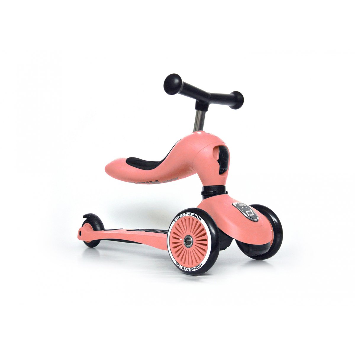 Porteur évolutif en trottinette Highwaykick 1 pêche, noir, SCOOT AND RIDE
