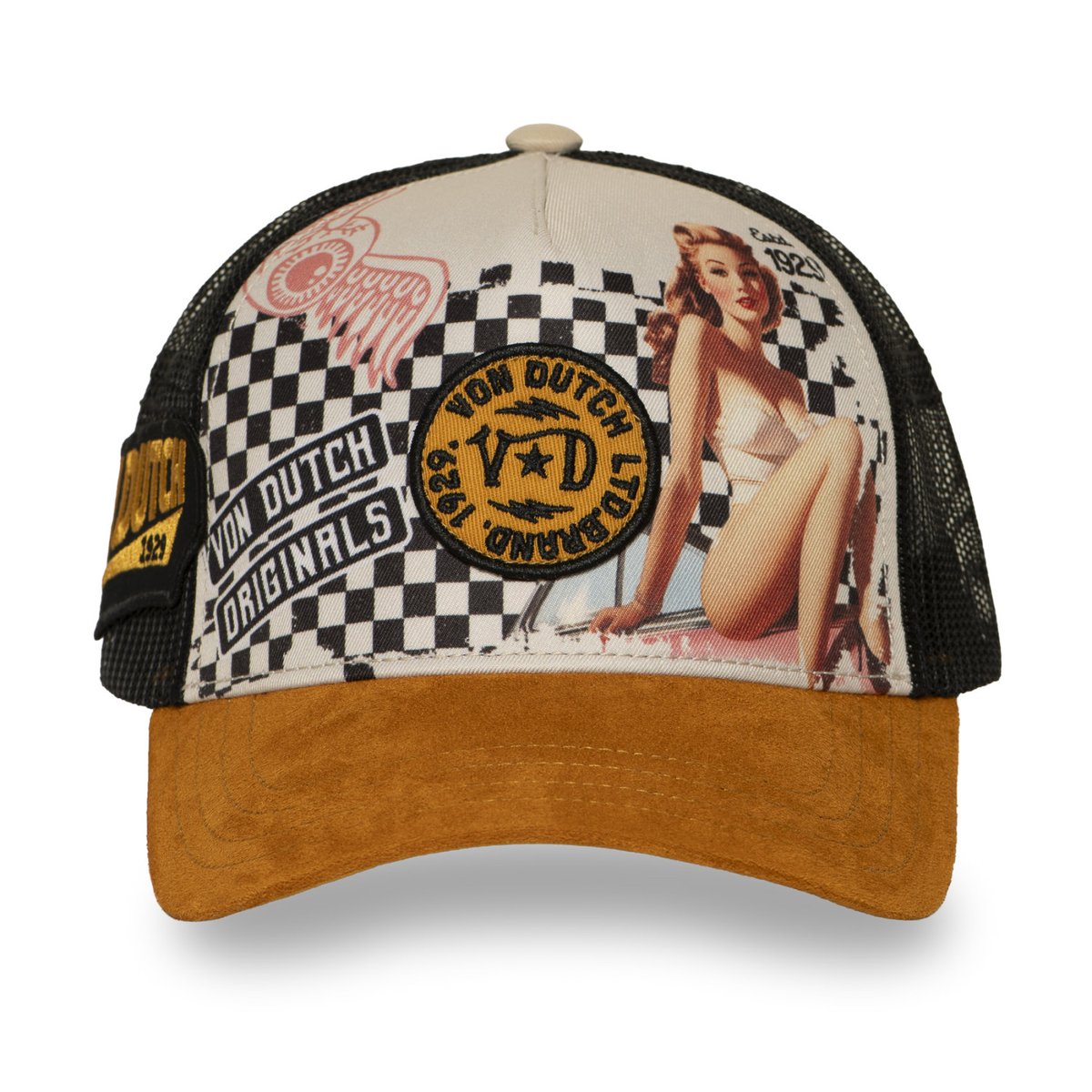 Casquette trucker SUBLI marron/orange/noir/beige/rose, VON DUTCH