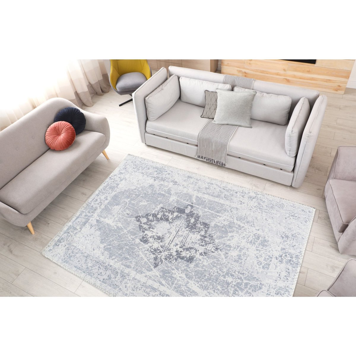 Tapis de PRIÈRE Style Oriental Vintage gris, ARTE ESPINA