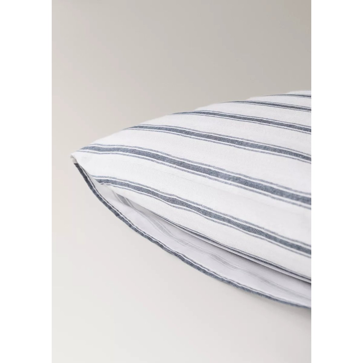 Lot de 2 taies d’oreiller en coton à rayures 50 x 75 cm écru, MANGO HOME