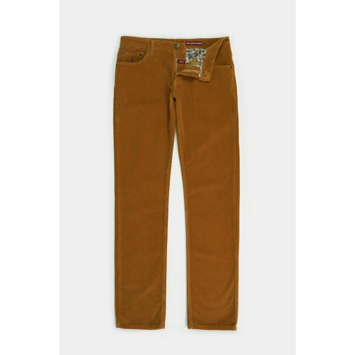 Pantalon 5 poches velours côtelé ocre, MCS