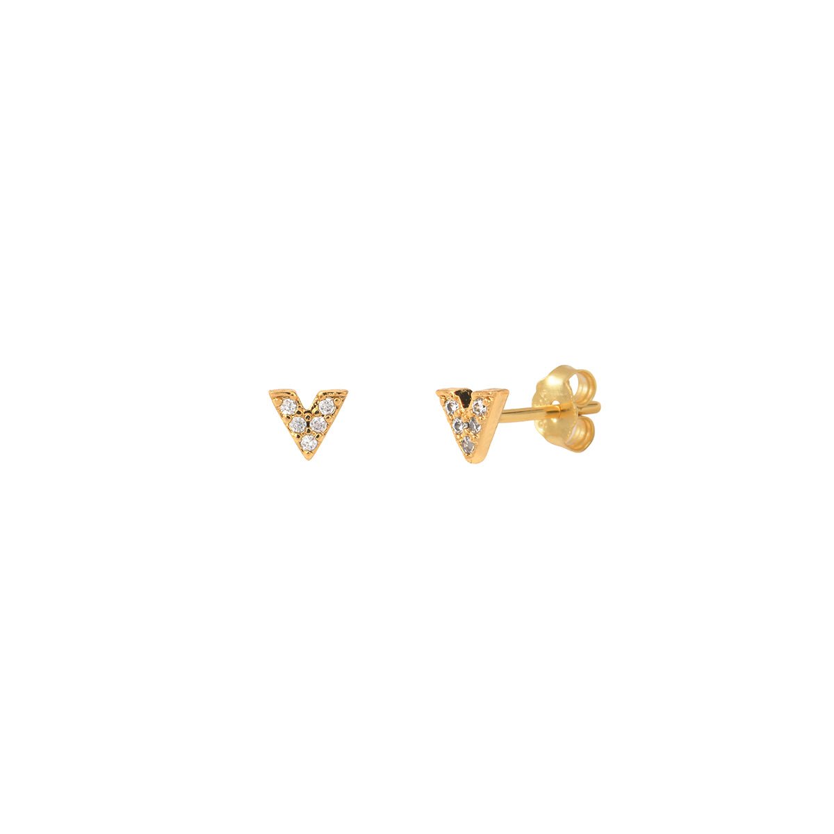 Boucles d'oreilles dorées vic - puces blanc, CAROLINE NAJMAN
