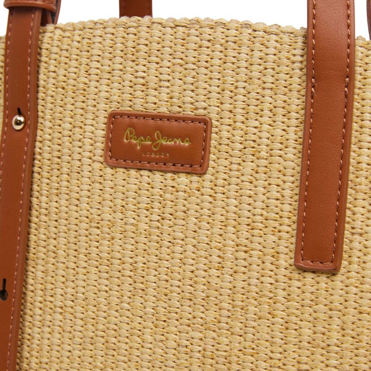 Sac Shopper En Rafia brun, PEPE JEANS