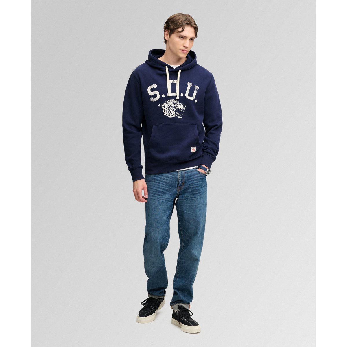 Sweat à capuche Athletic Essentials bleu marine intense, SUPERDRY