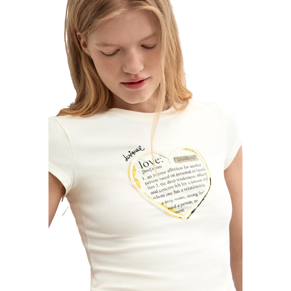 T-SHIRT EN MAILLE IMPRIMÉE blanc, DESIGUAL