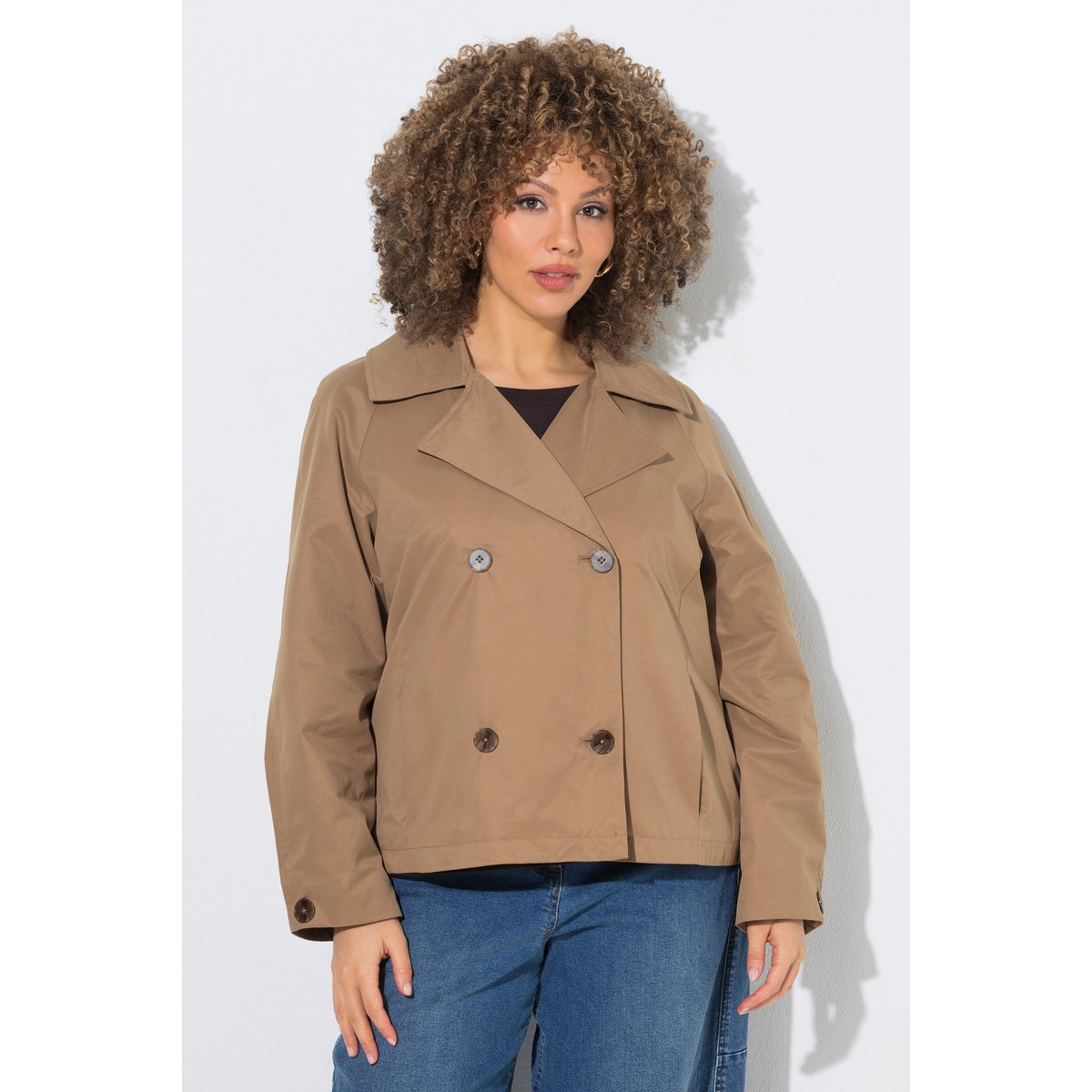 Trench-coat court, col à revers marron, ULLA POPKEN