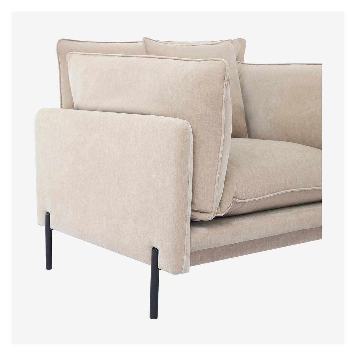 Fauteuil déhoussable en tissu garni de plumes FEATH ll taupe, HABITAT