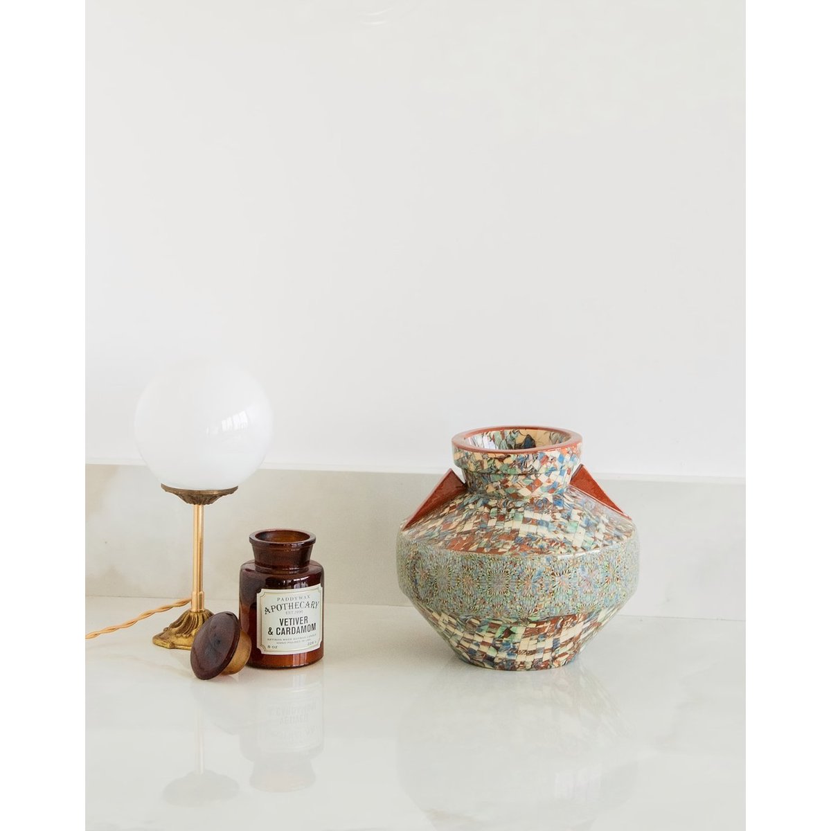 Vase Gerbino orangé Edmond N°28 - Bon état multicolore, DEBONGOUT