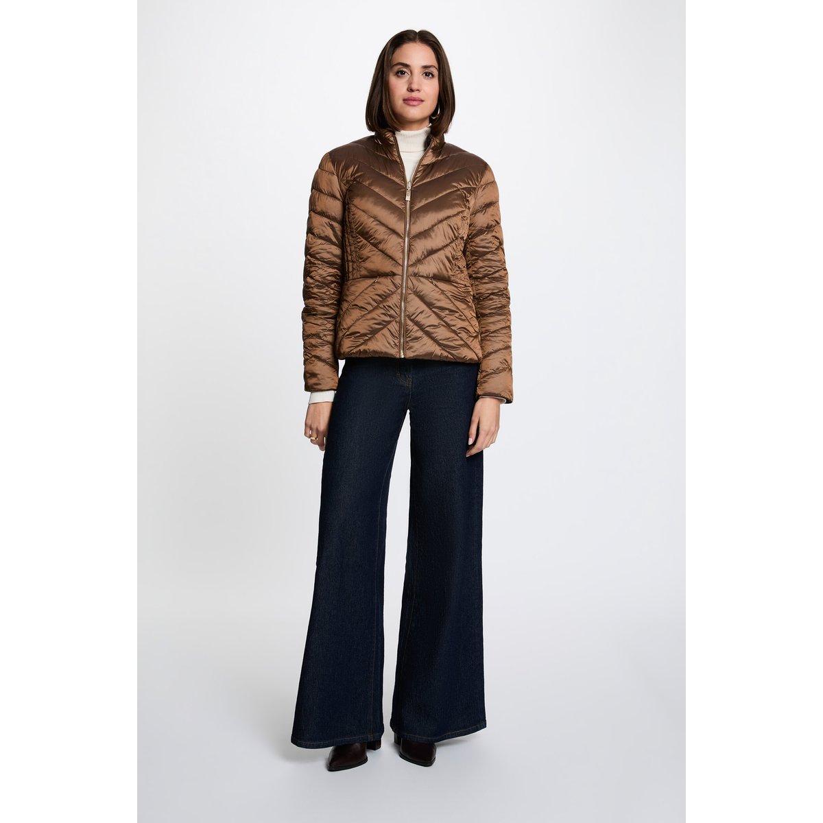 Doudoune réversible satinée couleur bronze, MORGAN