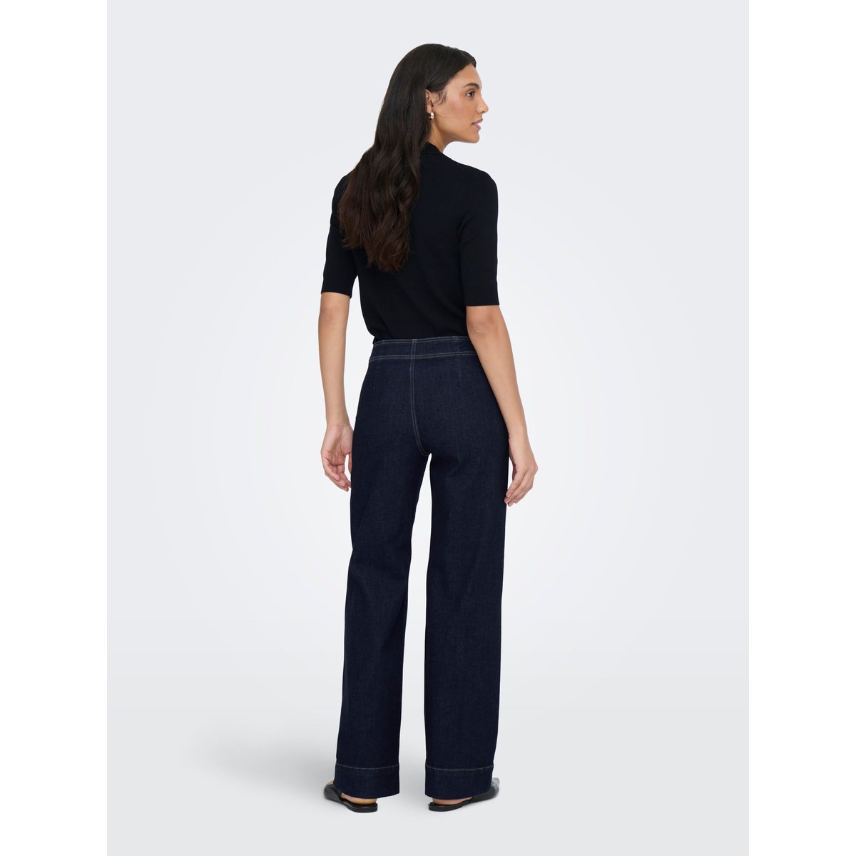 Jean À Jambe Large dark blue denim, ONLY