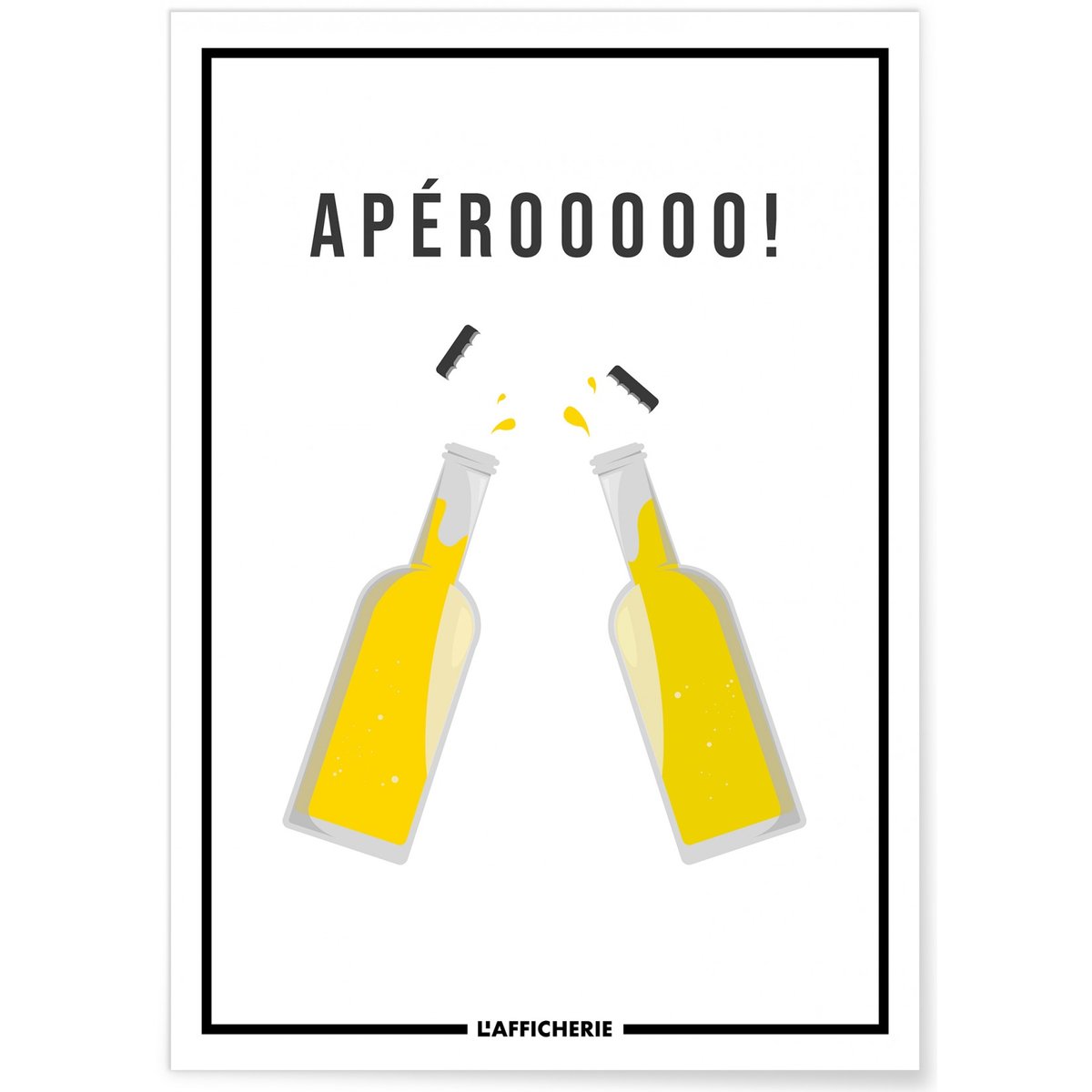 Affiche 'Apérooooo' blanc, L'AFFICHERIE
