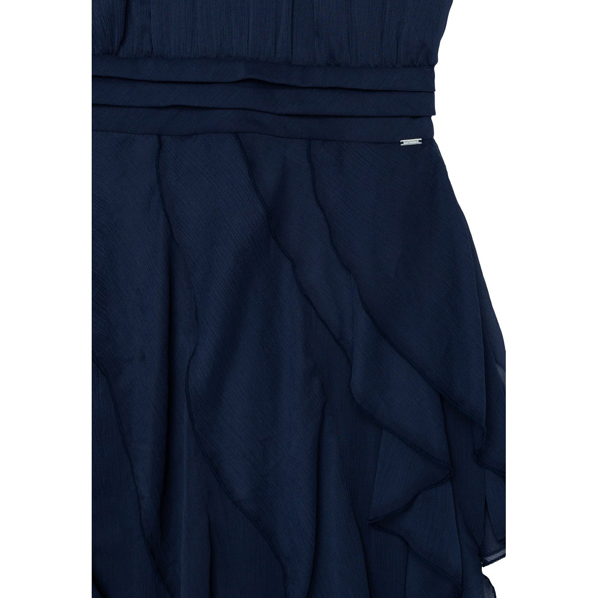 Robe longue vaporeuse à volants violet aubergine, IKKS