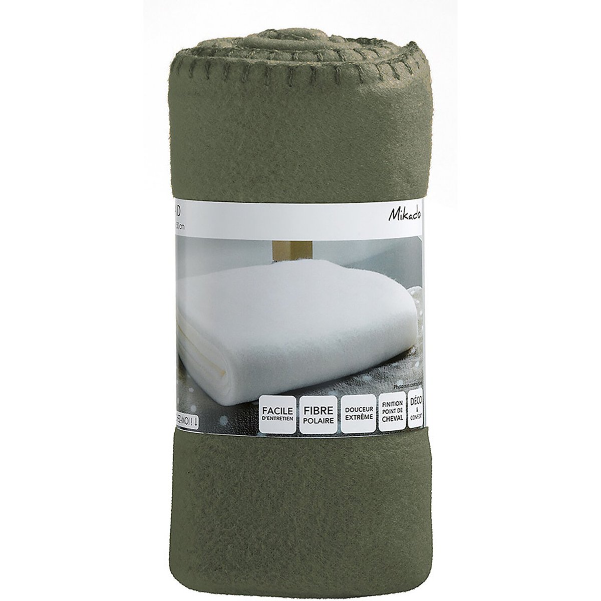 Plaid 100%polyester vert cèdre, C DESIGN HOME TEXTILE