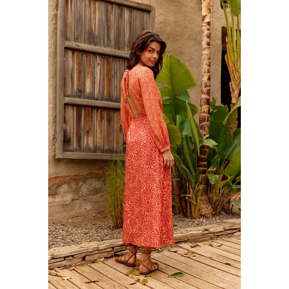 Robe longue droite imprimé imprimé RHEANE 64-soleil, LA PETITE ETOILE