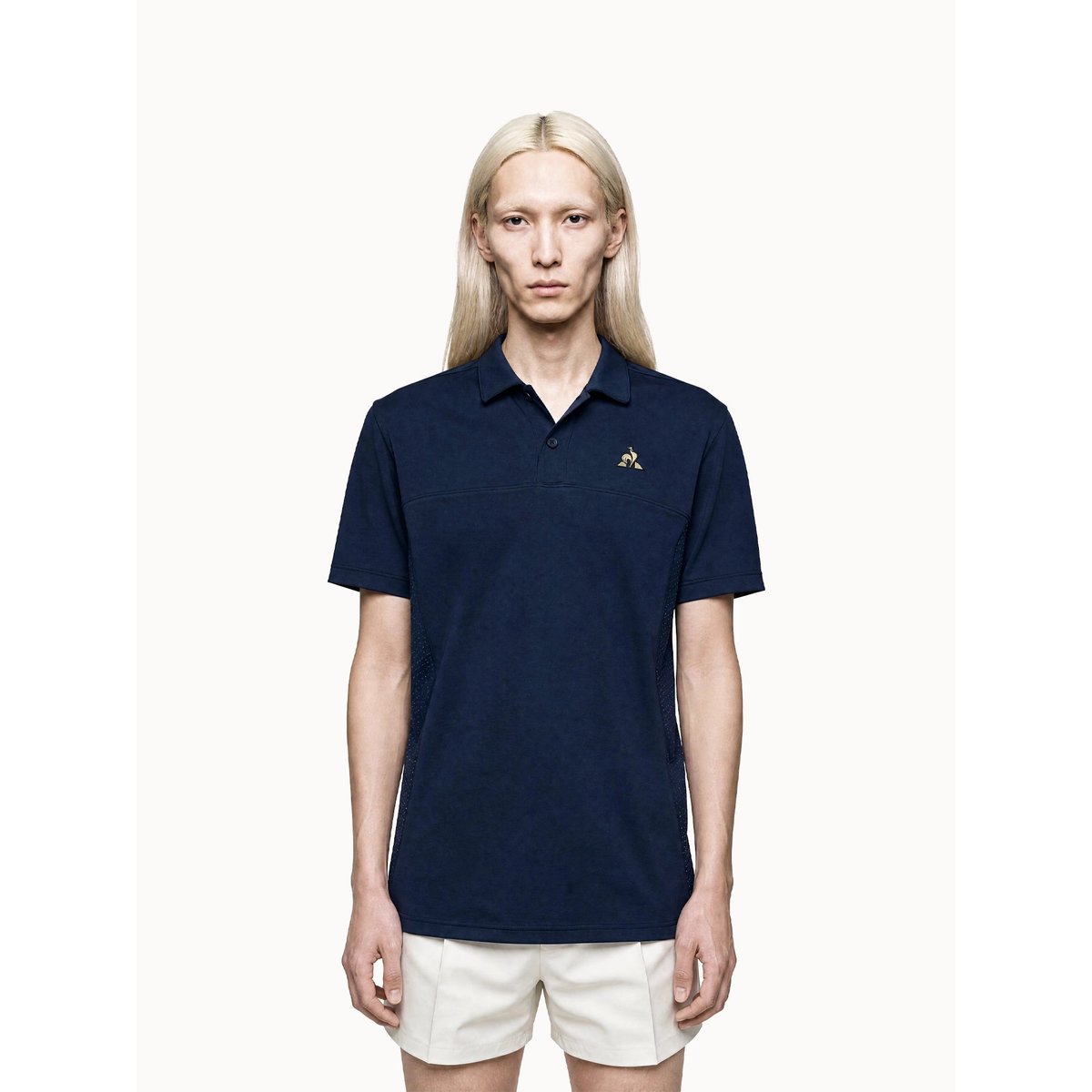 Polo Coq d'Or en double face avec détails texturés Coq d'Or sky captain, LE COQ SPORTIF
