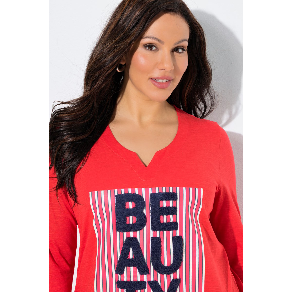T-shirt motif « Beauty » corail, ULLA POPKEN