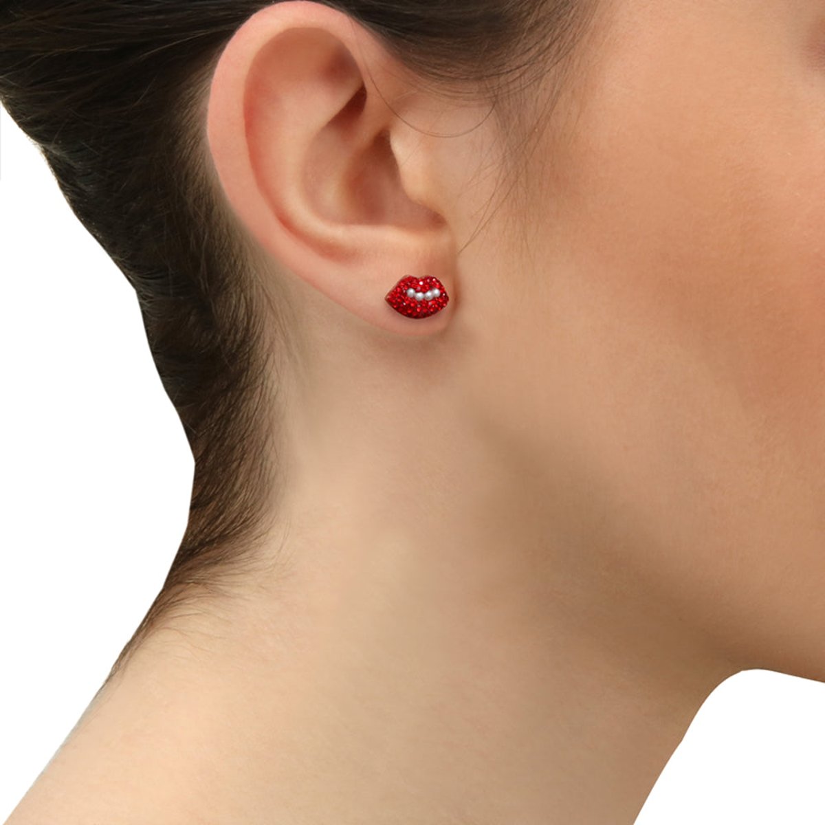 Boucles d'oreilles kuchi lips rouge, CAROLINE NAJMAN
